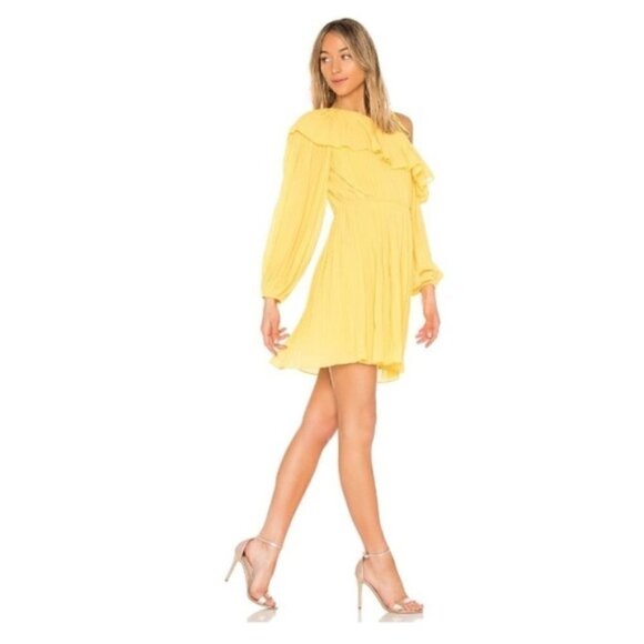 Endless Rose Lemon Yellow One Shoulder Dress Size M - Picture 1 of 5